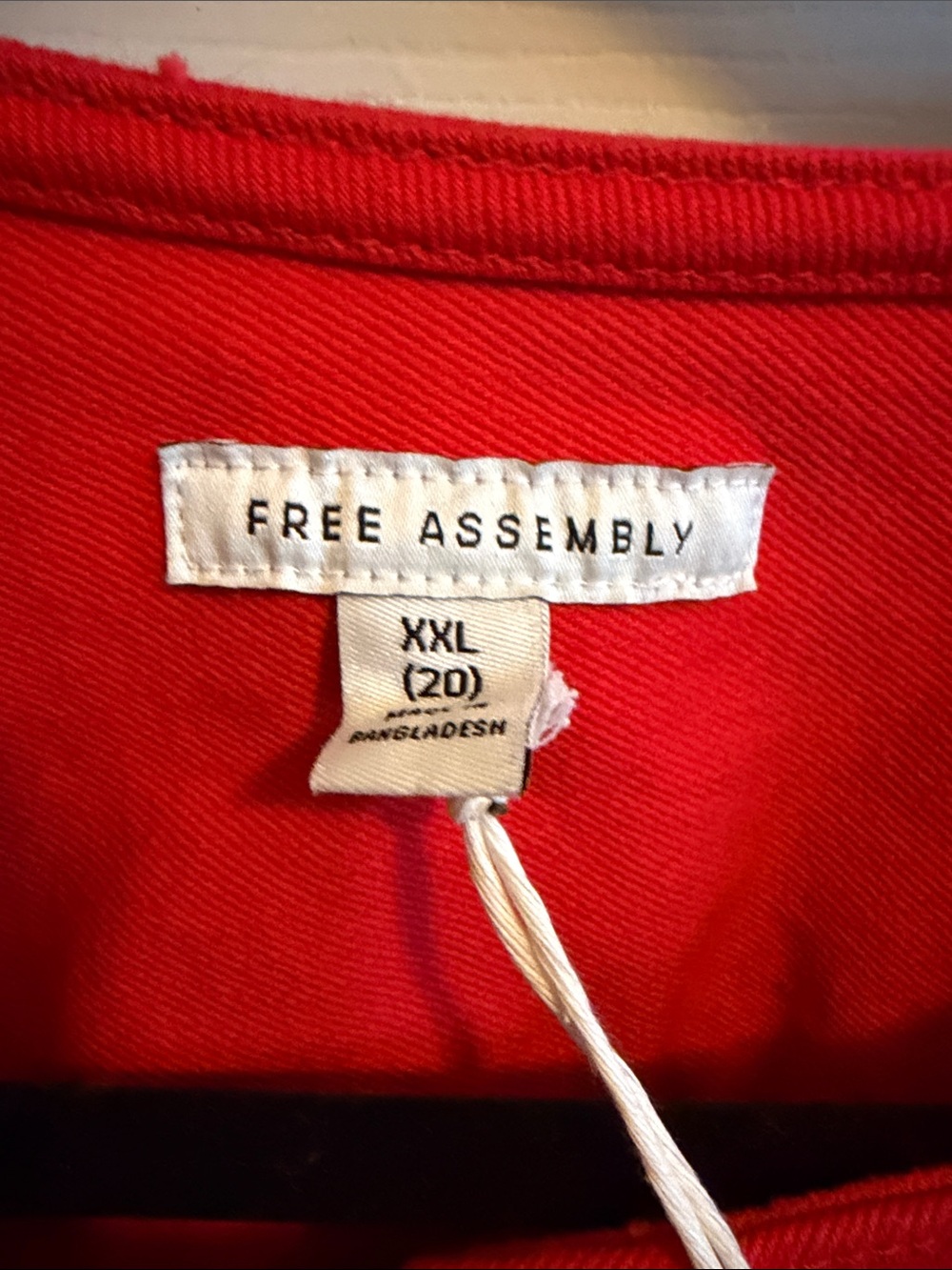 Free Assembly Red Cotton Jean Jacket - Picture 3 of 11